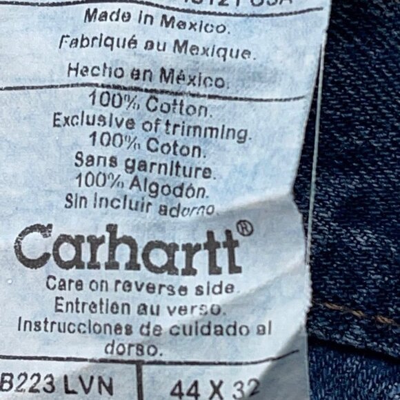 Carhartt SIZE 33x32" Dungaree B223 LVN Vintage Blue Jeans w Multi-Use Pockett - Picture 6 of 7